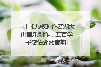 《九歌》作者湖大讲音乐创作，五百学子感悟湖湘音韵