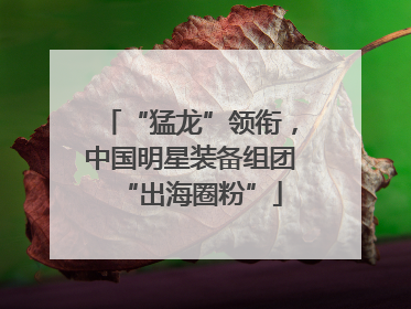 “猛龙”领衔，中国明星装备组团“出海圈粉”