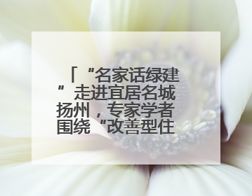 “名家话绿建”走进宜居名城扬州，专家学者围绕“改善型住宅”各抒己见贡献智慧