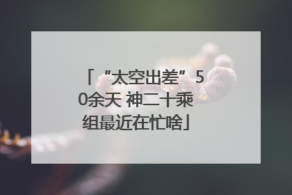 “太空出差”50余天 神二十乘组最近在忙啥