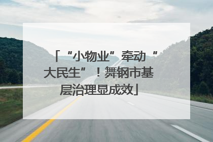 “小物业”牵动“大民生”！舞钢市基层治理显成效