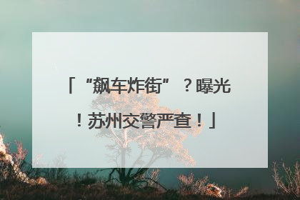 “飙车炸街”？曝光！苏州交警严查！