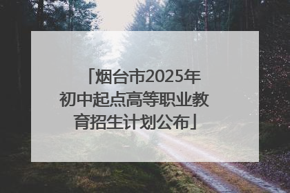 烟台市2025年初中起点高等职业教育招生计划公布