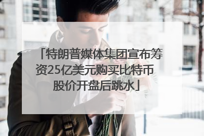 特朗普媒体集团宣布筹资25亿美元购买比特币 股价开盘后跳水
