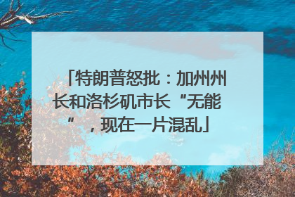 特朗普怒批：加州州长和洛杉矶市长“无能”，现在一片混乱