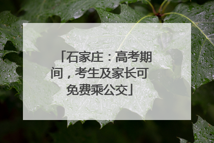石家庄：高考期间，考生及家长可免费乘公交