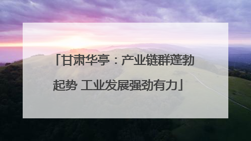 甘肃华亭：产业链群蓬勃起势 工业发展强劲有力