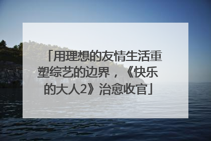 用理想的友情生活重塑综艺的边界，《快乐的大人2》治愈收官