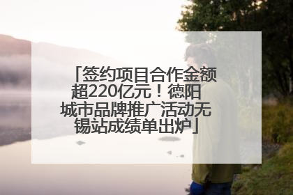 签约项目合作金额超220亿元！德阳城市品牌推广活动无锡站成绩单出炉