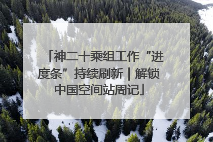 神二十乘组工作“进度条”持续刷新｜解锁中国空间站周记