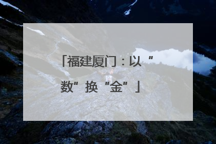 福建厦门：以“数”换“金”
