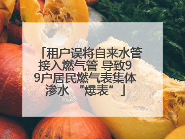 租户误将自来水管接入燃气管 导致99户居民燃气表集体渗水 “爆表”