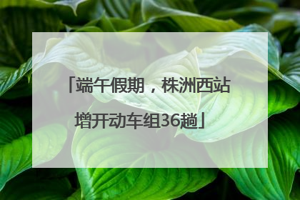端午假期，株洲西站增开动车组36趟