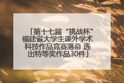 第十七届“挑战杯”福建省大学生课外学术科技作品竞赛落幕 选出特等奖作品30件