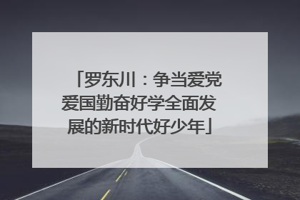 罗东川：争当爱党爱国勤奋好学全面发展的新时代好少年