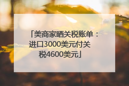 美商家晒关税账单：进口3000美元付关税4600美元