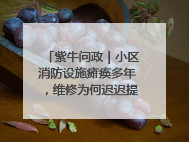 紫牛问政｜小区消防设施瘫痪多年，维修为何迟迟提不上日程？