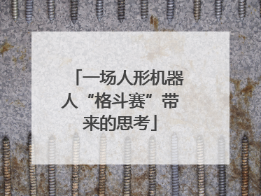 一场人形机器人“格斗赛”带来的思考