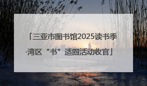 三亚市图书馆2025读书季·湾区“书”适圈活动收官