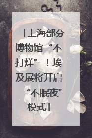 上海部分博物馆“不打烊”！埃及展将开启“不眠夜”模式