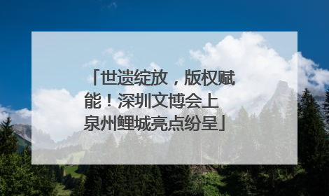 世遗绽放，版权赋能！深圳文博会上 泉州鲤城亮点纷呈