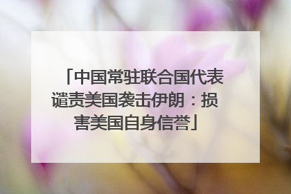 中国常驻联合国代表谴责美国袭击伊朗：损害美国自身信誉