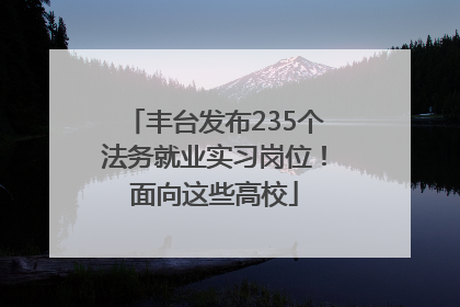 丰台发布235个法务就业实习岗位！面向这些高校