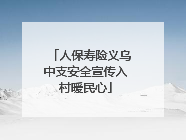 人保寿险义乌中支安全宣传入村暖民心