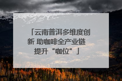 云南普洱多维度创新 助咖啡全产业链提升“咖位”