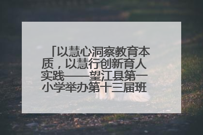 以慧心洞察教育本质，以慧行创新育人实践——望江县第一小学举办第十三届班主任论坛