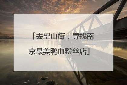去望山街，寻找南京最美鸭血粉丝店