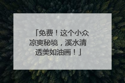 免费！这个小众凉爽秘境，溪水清透美如油画！
