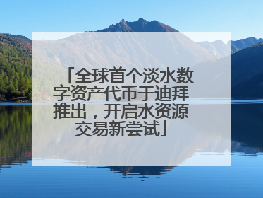全球首个淡水数字资产代币于迪拜推出，开启水资源交易新尝试