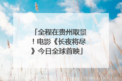 全程在贵州取景！电影《长夜将尽》今日全球首映
