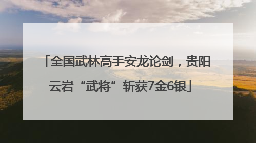 全国武林高手安龙论剑，贵阳云岩“武将”斩获7金6银