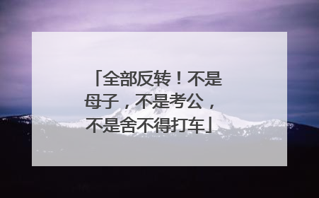 全部反转！不是母子，不是考公，不是舍不得打车
