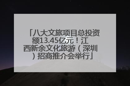 八大文旅项目总投资额13.45亿元！江西新余文化旅游（深圳）招商推介会举行