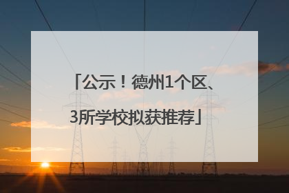 公示！德州1个区、3所学校拟获推荐