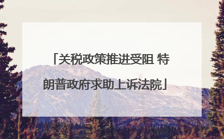 关税政策推进受阻 特朗普政府求助上诉法院