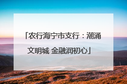 农行海宁市支行：潮涌文明城 金融润初心