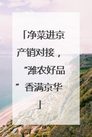 净菜进京产销对接，“潍农好品”香满京华