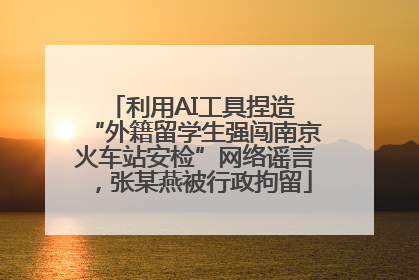 利用AI工具捏造 “外籍留学生强闯南京火车站安检”网络谣言，张某燕被行政拘留