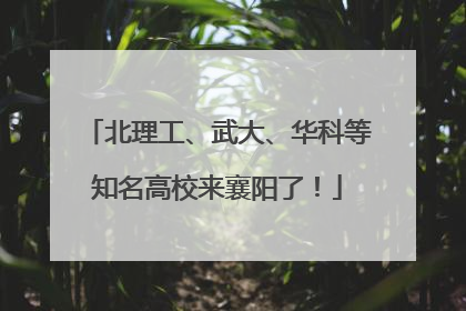 北理工、武大、华科等知名高校来襄阳了！