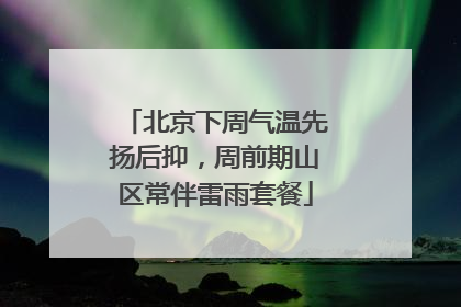 北京下周气温先扬后抑，周前期山区常伴雷雨套餐