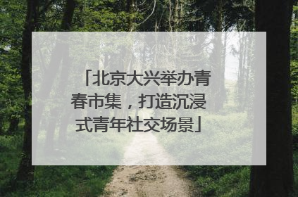 北京大兴举办青春市集，打造沉浸式青年社交场景