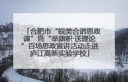 合肥市“皖美合谐思政课”暨“举旗帜·送理论”百场思政宣讲活动走进庐江高新实验学校