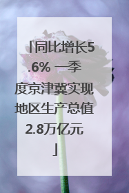 同比增长5.6% 一季度京津冀实现地区生产总值2.8万亿元