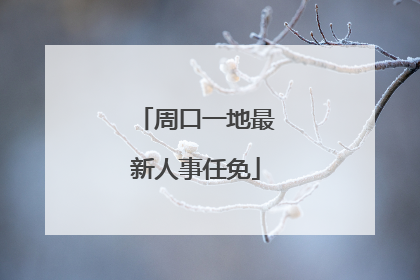 周口一地最新人事任免