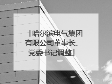 哈尔滨电气集团有限公司董事长、党委书记调整