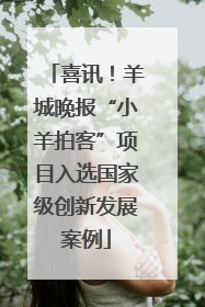 喜讯！羊城晚报“小羊拍客”项目入选国家级创新发展案例
